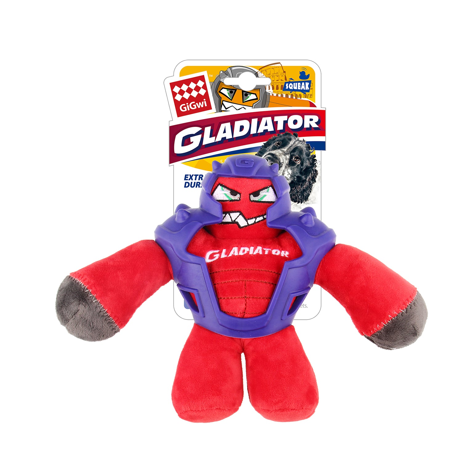 Peluche Gladiador Rojo muñeco para mascota