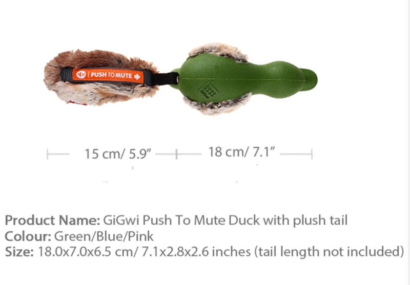 Juguete Duck push to mute Verde para mascotas