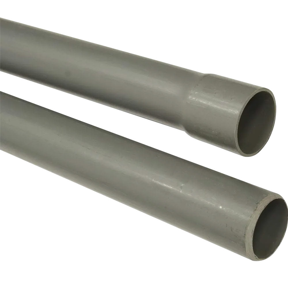 Tubos eléctricos PVC. Longitud de 3 m. Color Gris Claro.