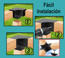 Conector Pergolas WPC exteriores Tubos Cuadrados 4"x4"x4"- 100x100x100 mm Union soporte 3 Vias para herrajes
