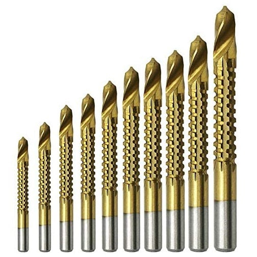 Juego 10 pzas brocas sierras fracturadas Revestidas en titanio 3/4/5/6/6/5/7/8/9/10/13mm