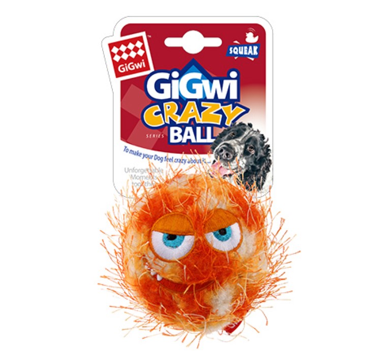 Pelota crazy ball tela naranja para mascota