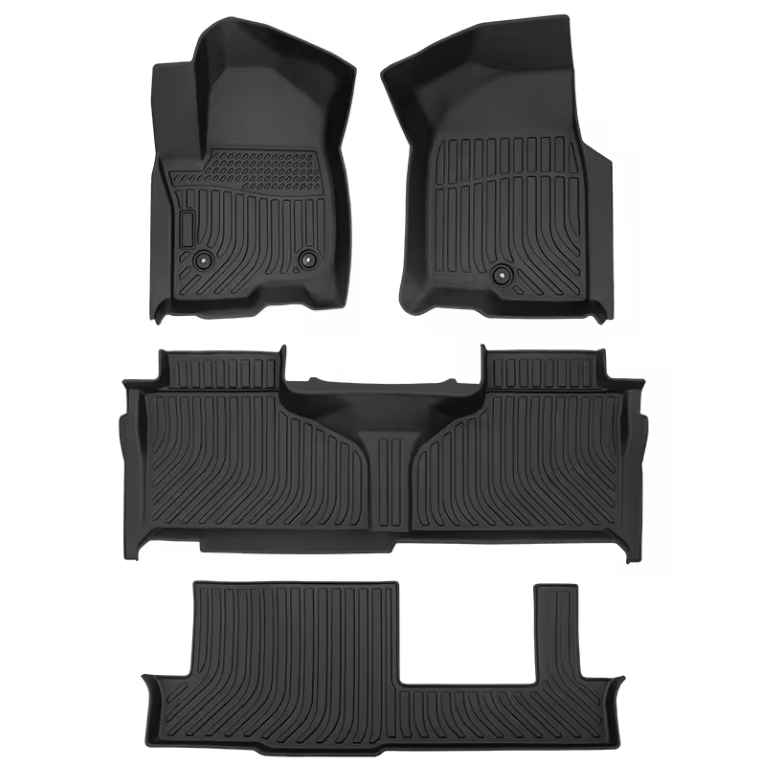 Alfombras 3D tipo bandejas para autos Dongfeng forthing T5L. TPE rigidas Juego de 3 filas de asientos