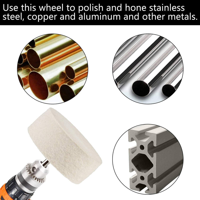 Rueda de fieltro de 3" para pulir con óxido de cerio (Óxido de Cerio no incluido)