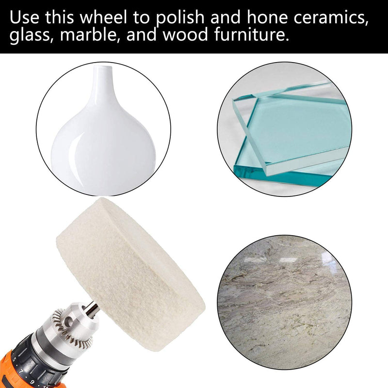 Rueda de fieltro de 3" para pulir con óxido de cerio (Óxido de Cerio no incluido)