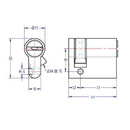 Cilindro Perfil Europeo de una Salida. Largo de 30 mm. Cuerpo Niquel