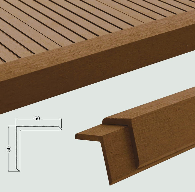 Angulo Remate Deck Caoba WPC Exteriores 50 x50x2900mm
