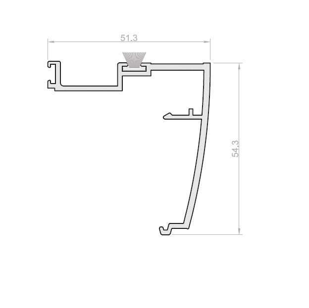 Traslape - Cruce de Hoja. Serie Elevable Europa. Color Blanco