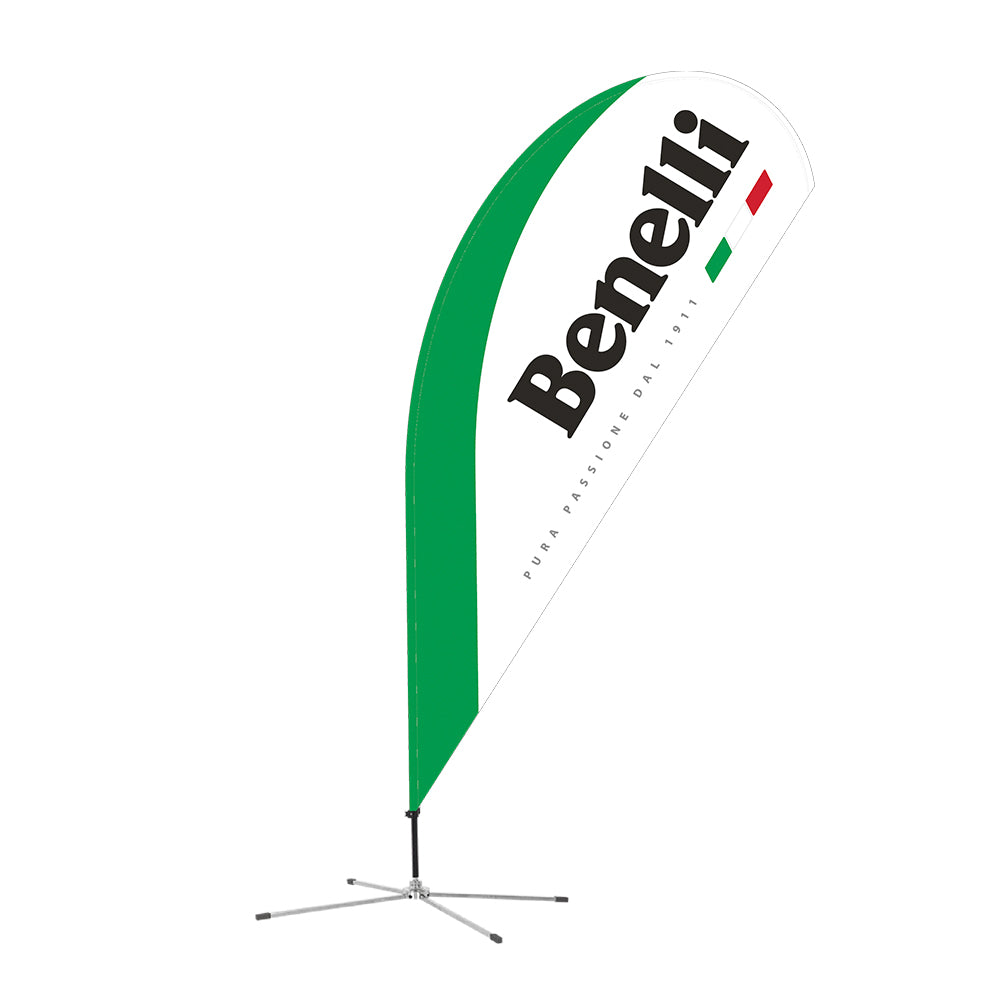 Bandera Publicitaria de Benelli Blanca Doble lado