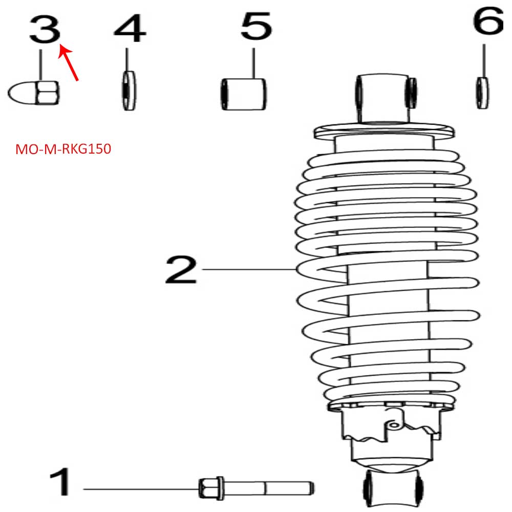Tuerca ciega amortiguador M10×1.25 (RKG150) (CODIGO ANTERIOR 08052J000000)