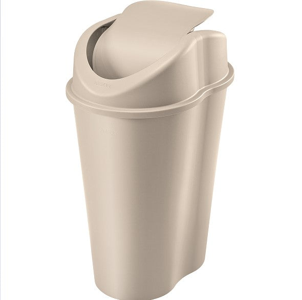 Papelera style con tapa vaivén, 50l, color taupe