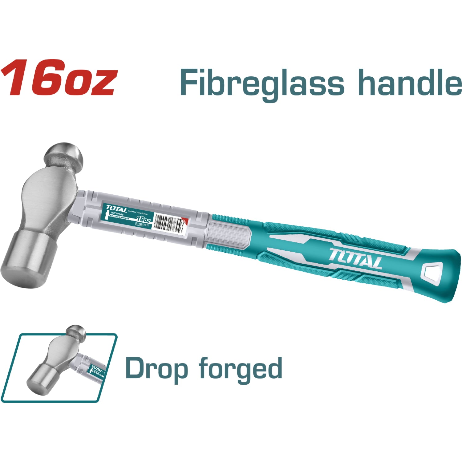 Martillos de bola, Tratamiento térmico, Acero 45# Mango fibra vidrio