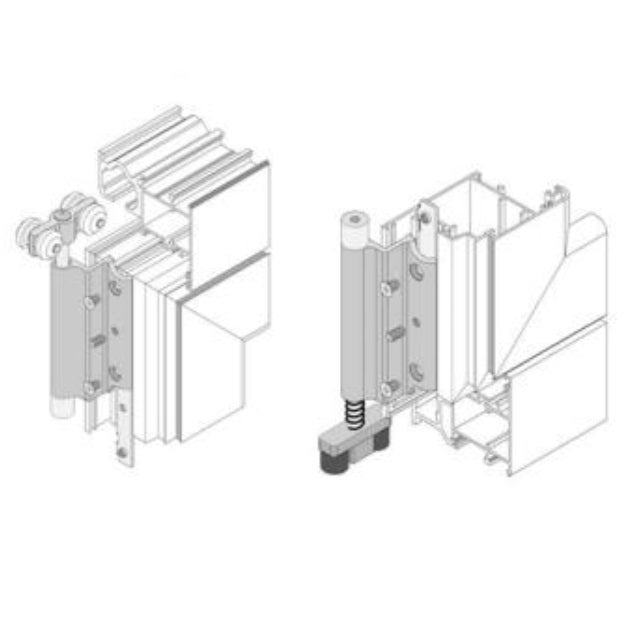 Juego de Rueda Superior / Guia Inferior Montaje Final Hoja. Plegable Europa. Color Blanco