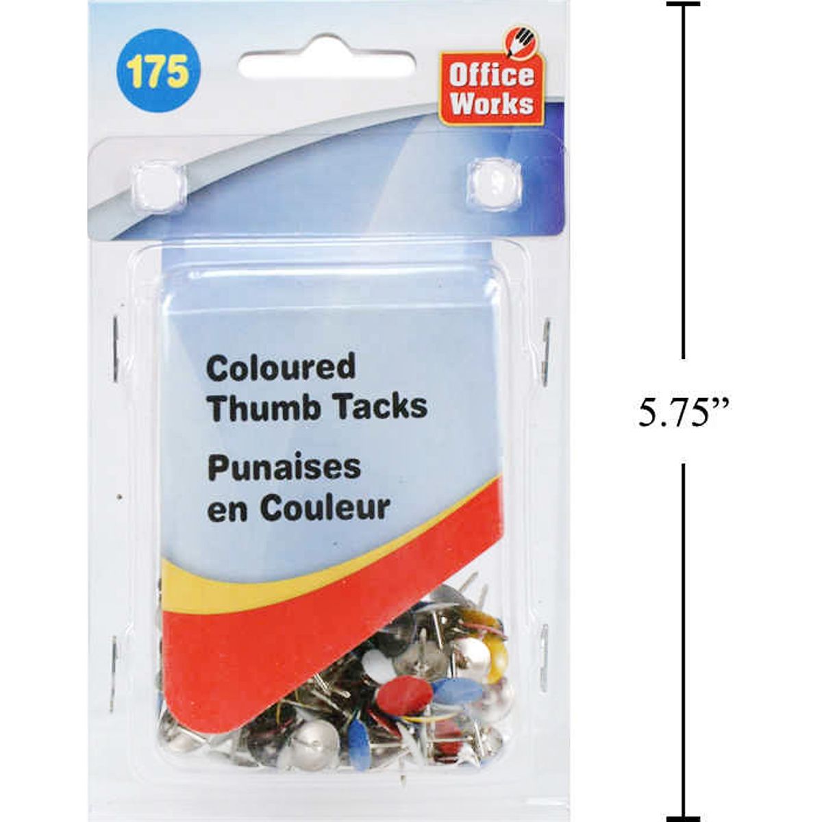 Tachuelas para pulgar de colores de 175 piezas, colores surtidos