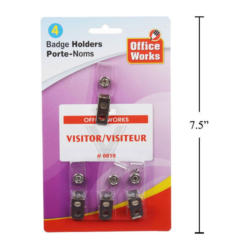 Clips para porta credenciales de 4 piezas, b / c