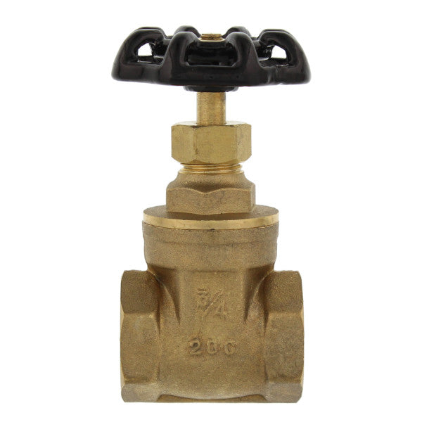 Llave de paso de compuerta con rosca de 3/4"  bronce