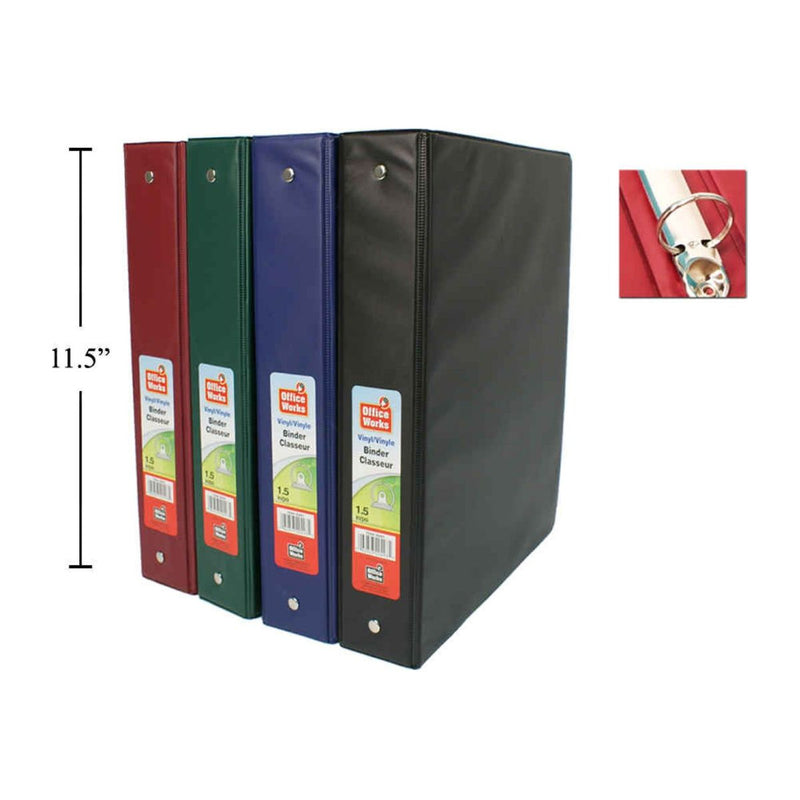 Carpeta de vinilo de 1.5 " 1.5p B) (1pza) (Viene en colores variados al azar)