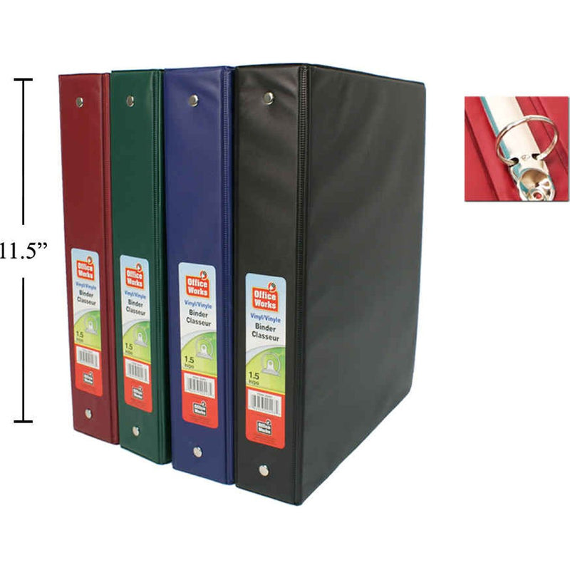 Carpeta de vinilo de 1.5 " 1.5p B) (1pza) (Viene en colores variados al azar)