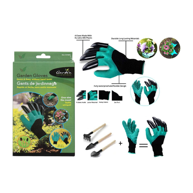 Guante de jardineria con garras para cavar a mano