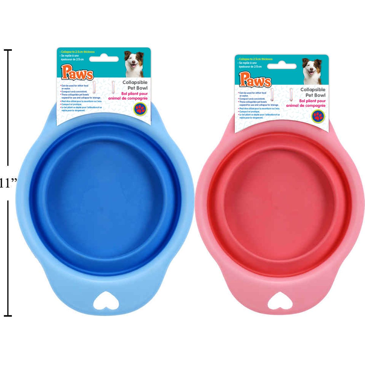 Plato taza plegable para mascotas de 550 ml (1pza) (Viene en colores variados al azar)