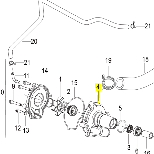 Tapa de bomba de agua NEGRA (TRK502X)