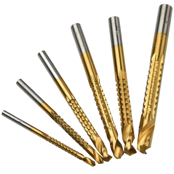 Juego 6 pzas brocas sierras fracturadas Revestidas en titanio 3/4/5/6/6.5/8mm