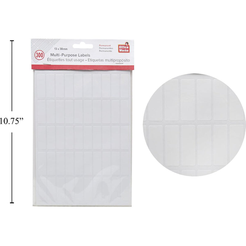 Etiqueta multipropósito, 300 piezas 13x38 mm, PBH
