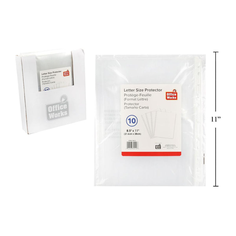 Protector de hojas de 10 piezas, 8.5 "x 11" pp bg w / lbl 36 / dsp