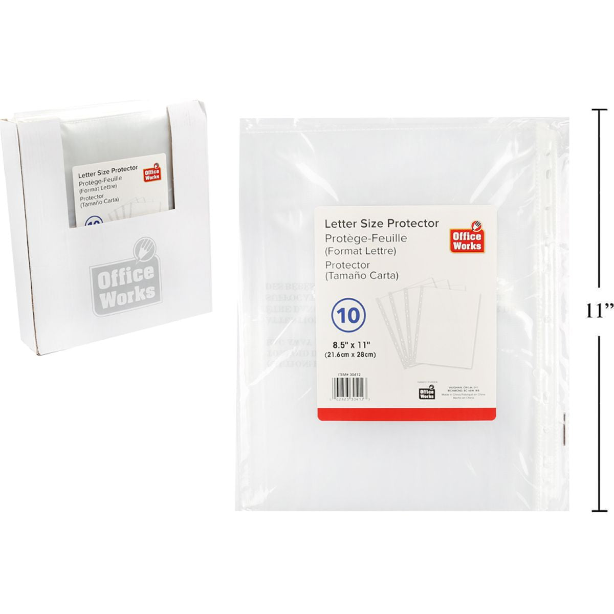Protector de hojas de 10 piezas, 8.5 "x 11" pp bg w / lbl 36 / dsp