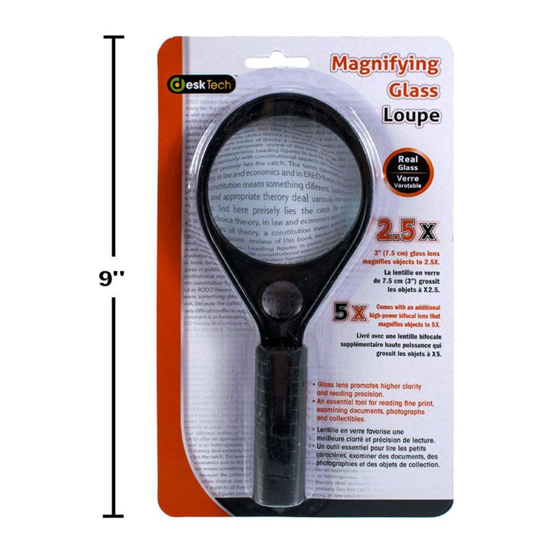 Desk Tech, lupa de 3 "y 2,5 aumentos, b / c (solo color negro)