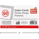 Ficha en blanco de 3x5 ", 60 piezas, 150 g, inserto + envoltura retráctil (HZ)