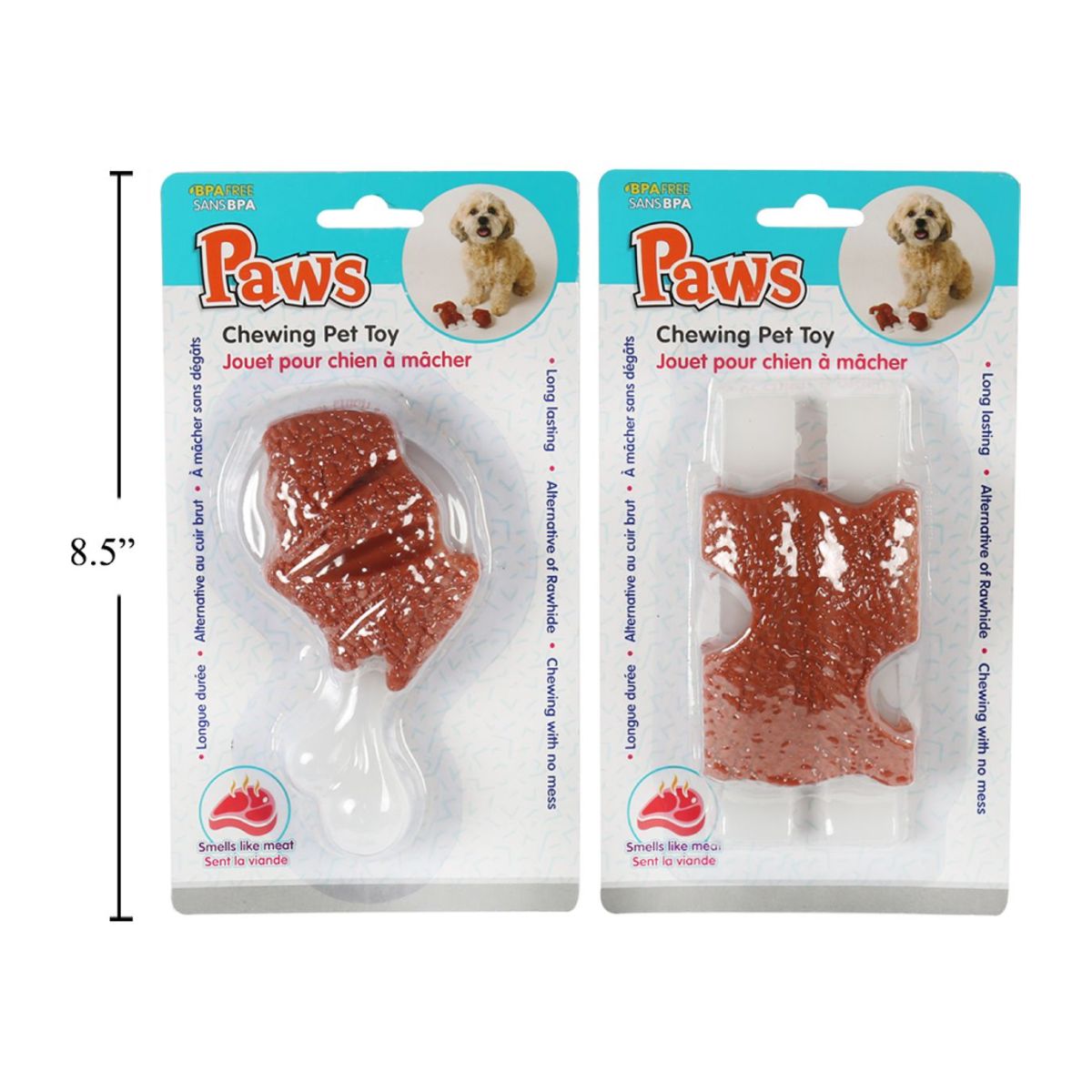 Juguetes para mascotas con carne,  (1pza) (Viene en estilo variados al azar)  Tarjeta blíster