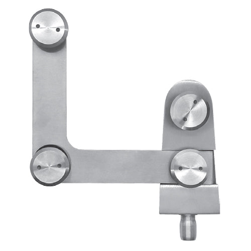 Pivote superior para sobrepanel y vidrio lateral con pivote. Satinado.