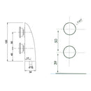 Pivote superior para sobrepanel. Satinado.