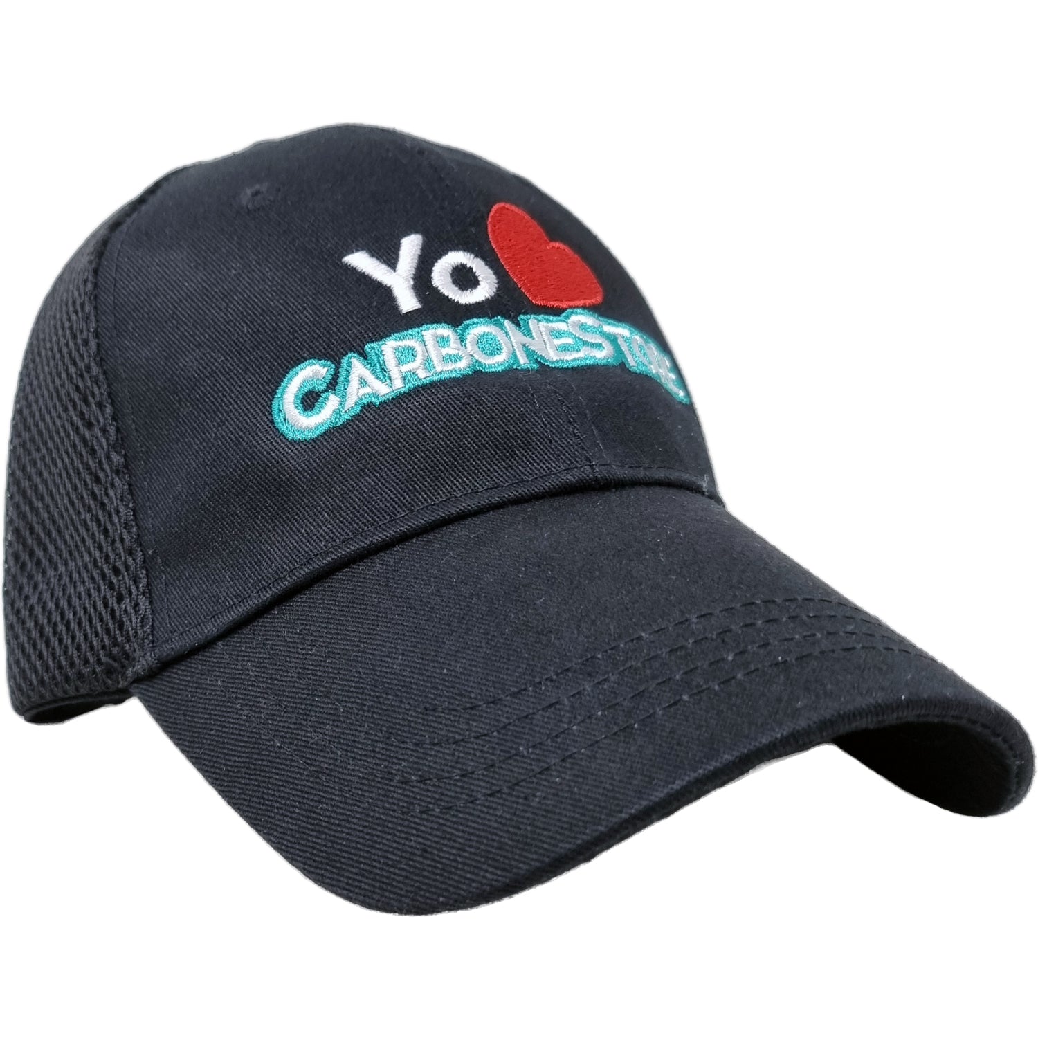 Gorra Carbone de malla, visera plana. Color Negro