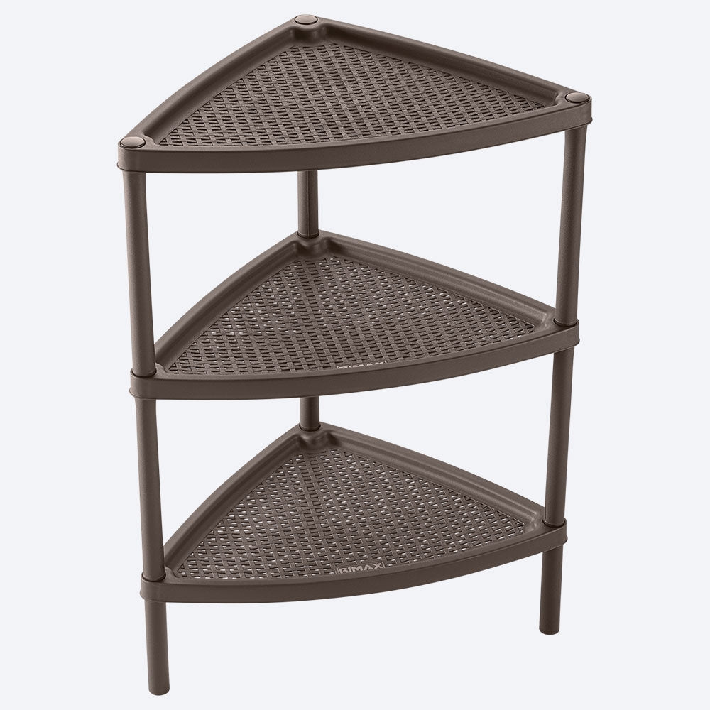 Mesa plástica triangular de 3 niveles, color mocca