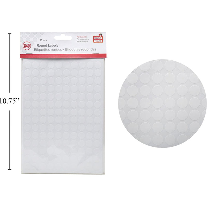 Etiqueta redonda, 840 piezas, 13 mm de diámetro, PBH