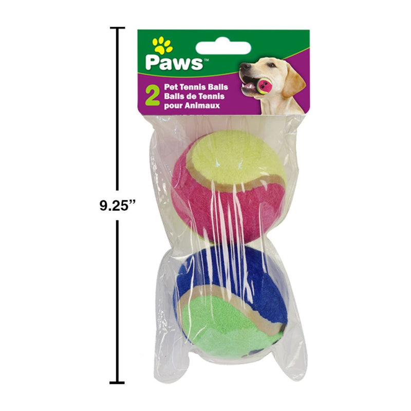 2 pelotas de tenis para mascotas impresas de 2,5 ", 2 col. En una bolsa, (CS)