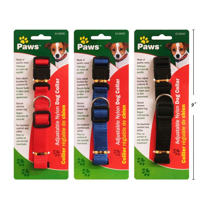 Collar ajustable de nailon para perro (Viene en colores variados al azar)  (1pza)