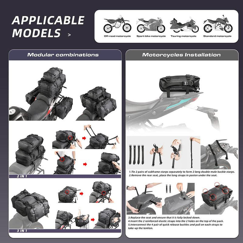 Bolso impermeable para Motocicleta 8L, para parte trasera Rhinowalk