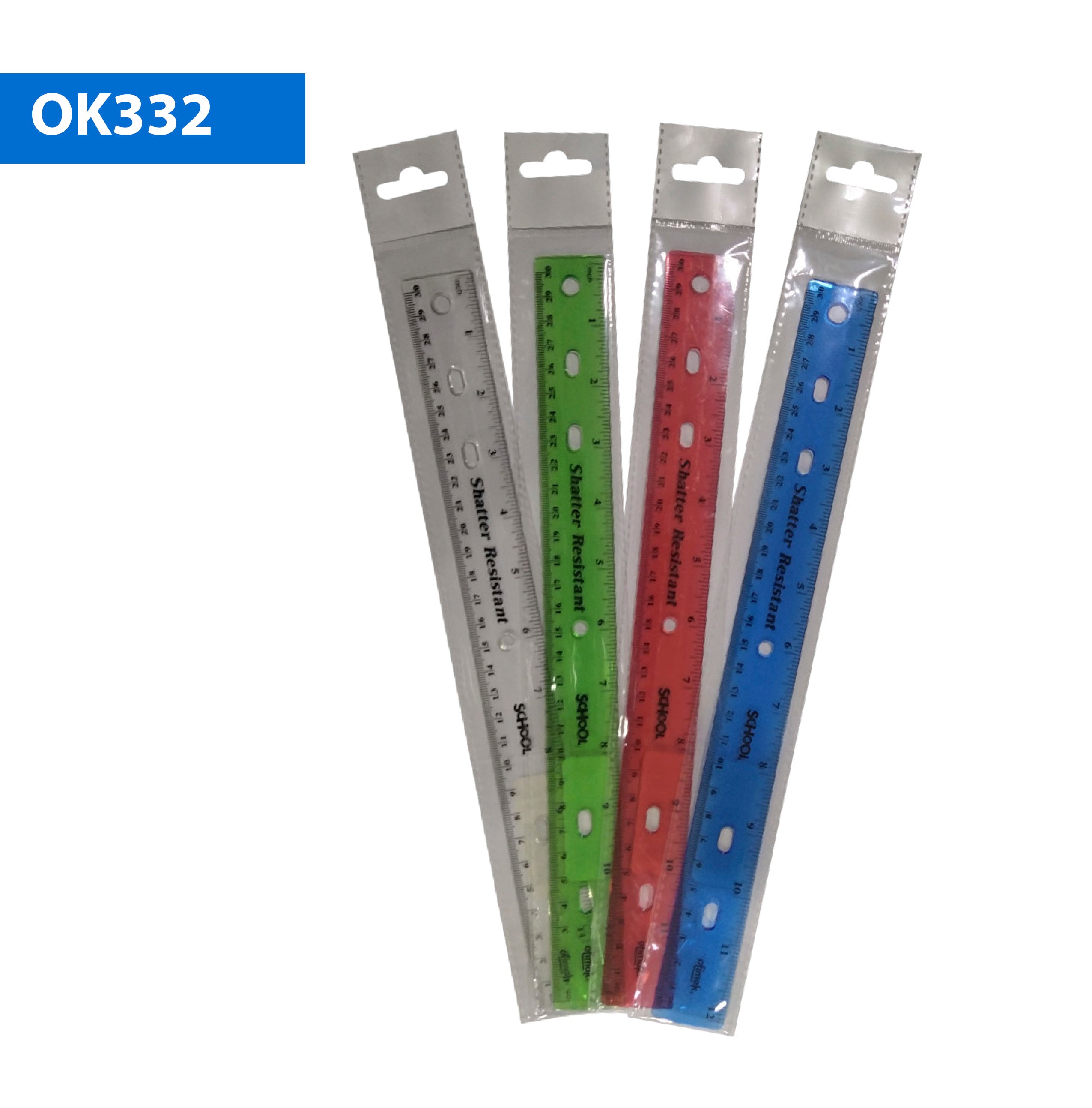 Regla de 30 cm de plástico, colores surtidos, marca Ofimak