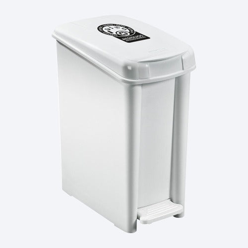 Basurero de pedal delgado de 10l, color blanco