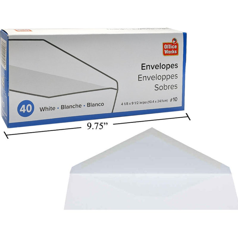 Sobres blancos n.o 10 de 40 piezas, en caja