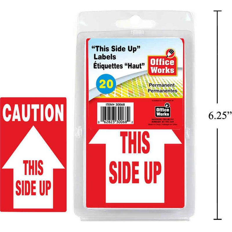 Etiquetas "This Side Up", 20 piezas 2,75 x 4,5 " Este lado para arriba