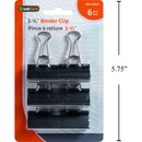Clip sujetapapeles para carpetas Desk Tech, 6 piezas, 1,25 ", negro