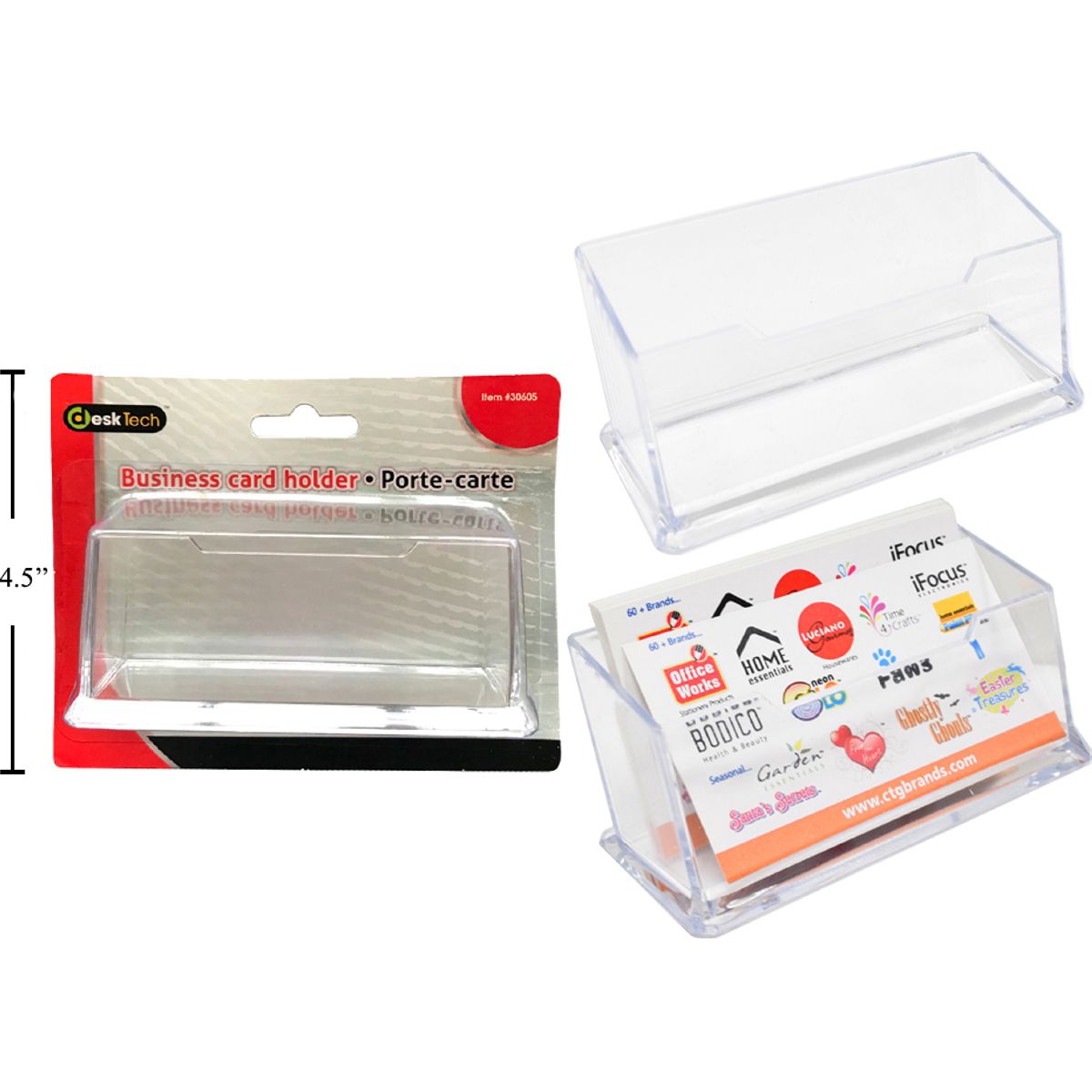 Tarjetero de plástico para tarjetas de presentación Plástico transparente