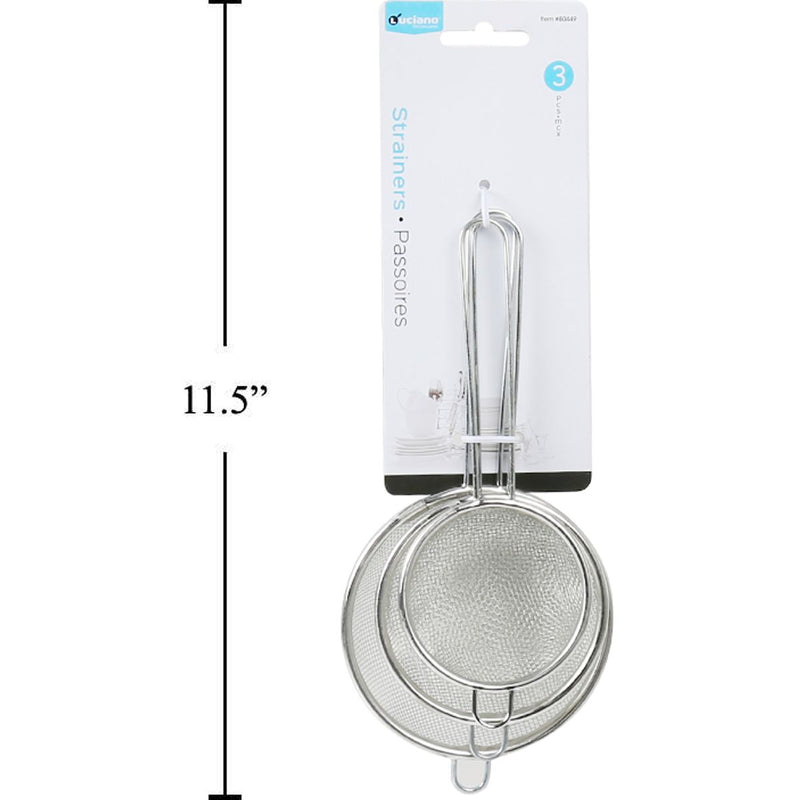 Coladores de malla Luciano 3 piezas. , 3.75 "/3.25" /2.75 "