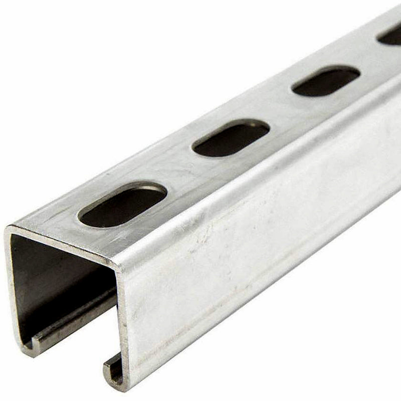 Channel Unistruat. Acero Galvanizado. Dimensiones de 41X21X2.0 mm. Hueco de 14X30.