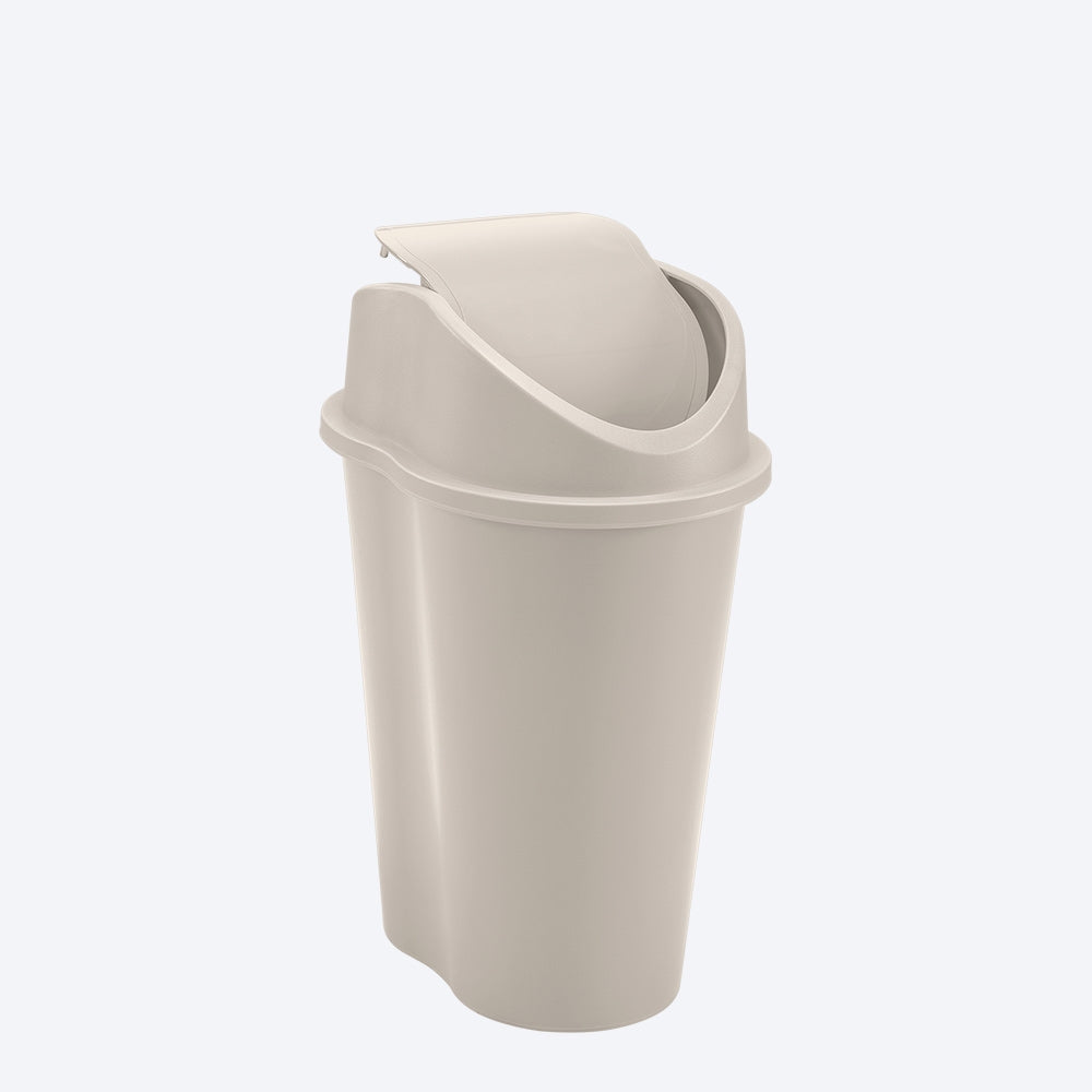 Papelera style con tapa vaivén, 10l, color taupe