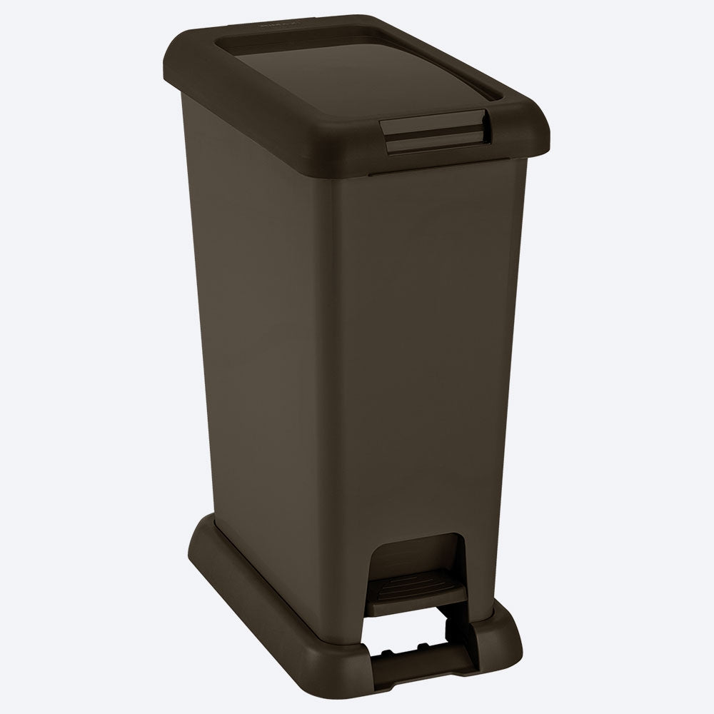 Basurero de pedal, 35l, color wengué